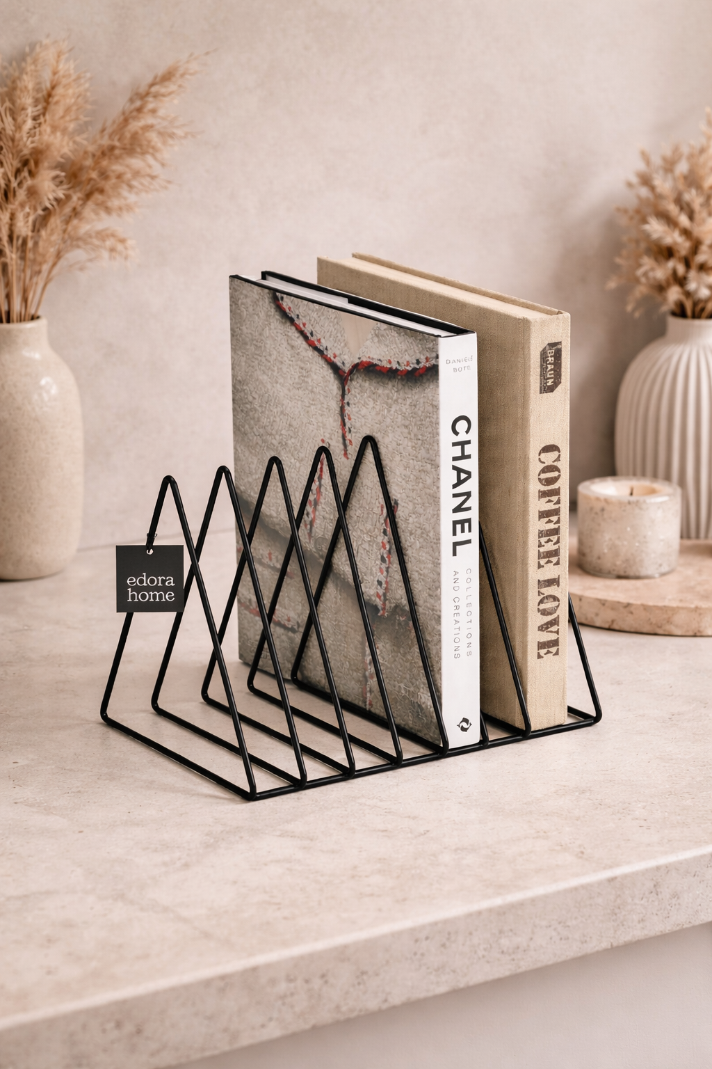 Siyah Masa Üstü Ofis ve Salon için Çok Amaçlı Kitap Düzenleyici Organizer