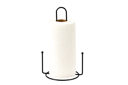 Siyah Misketli Kağıt Rulo Havluluk,Peçetelik Mutfak Banyo Çocuk Odası Aksesuar-Metal Paslanmaz