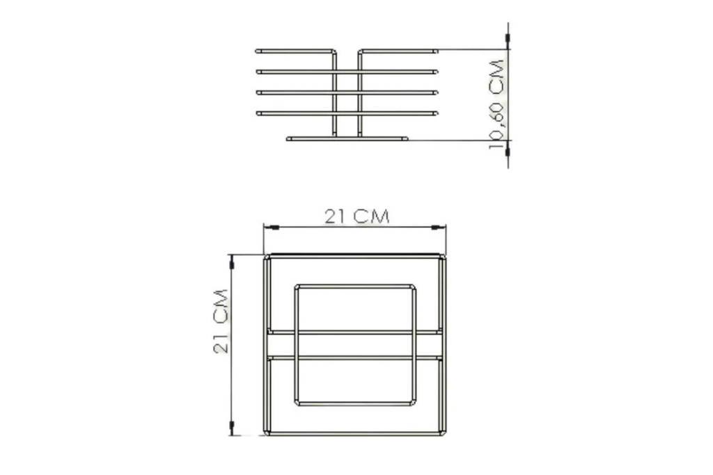 Siyah oval köşeli kare meyve ve sebze sepeti – mutfak için metal paslanmaz organizer