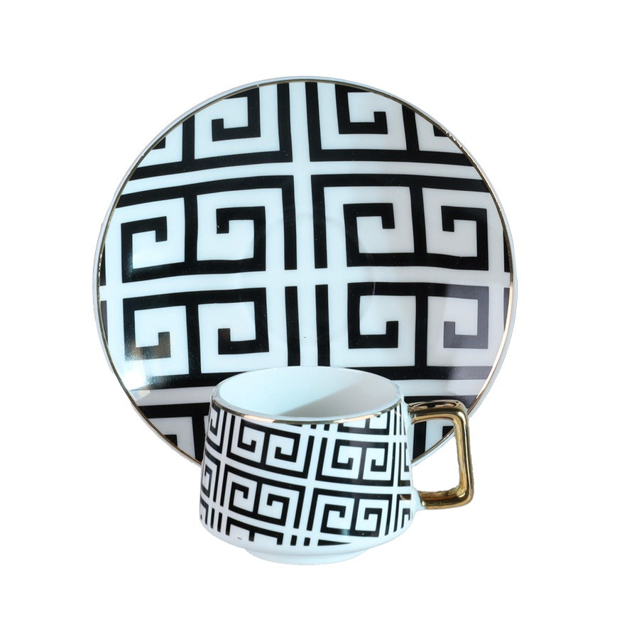 Türk Kahve Fincanı Dekoratif Desenli 6 Kişilik 12 Parça