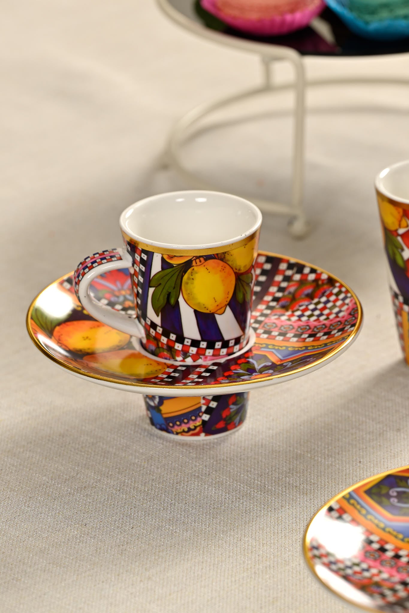 Türk Kahve Fincanı İçe Geçmeli Limon 6 Kişilik 12 Parça (BULAŞIK MAKİNESİNE GİRMEZ)