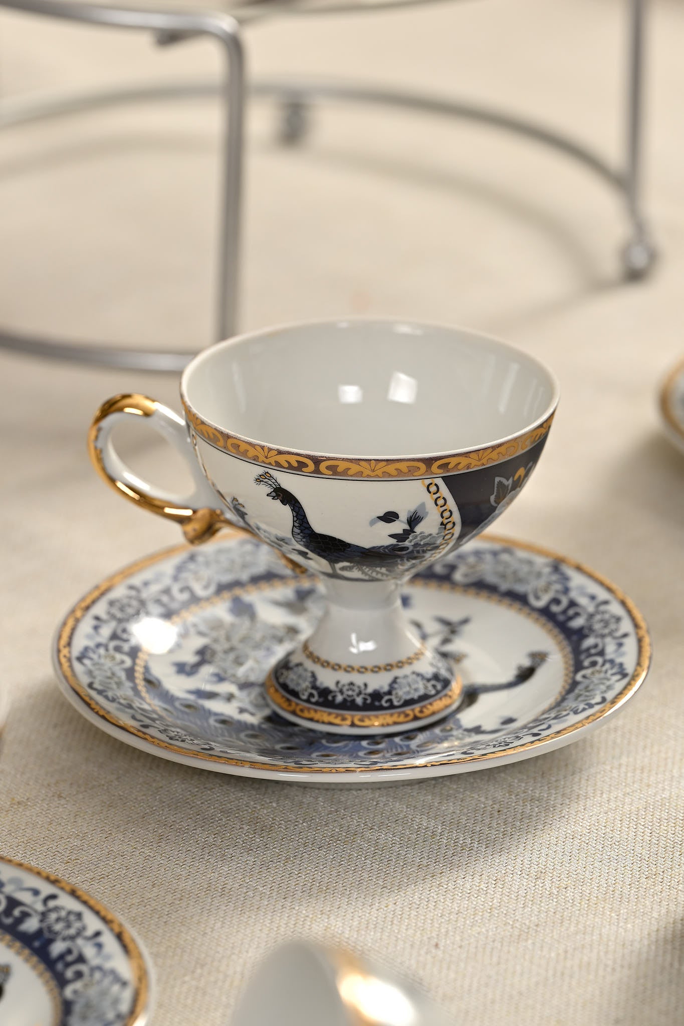 Turkish Coffee Cup Peacock 2 Person 4 Piece