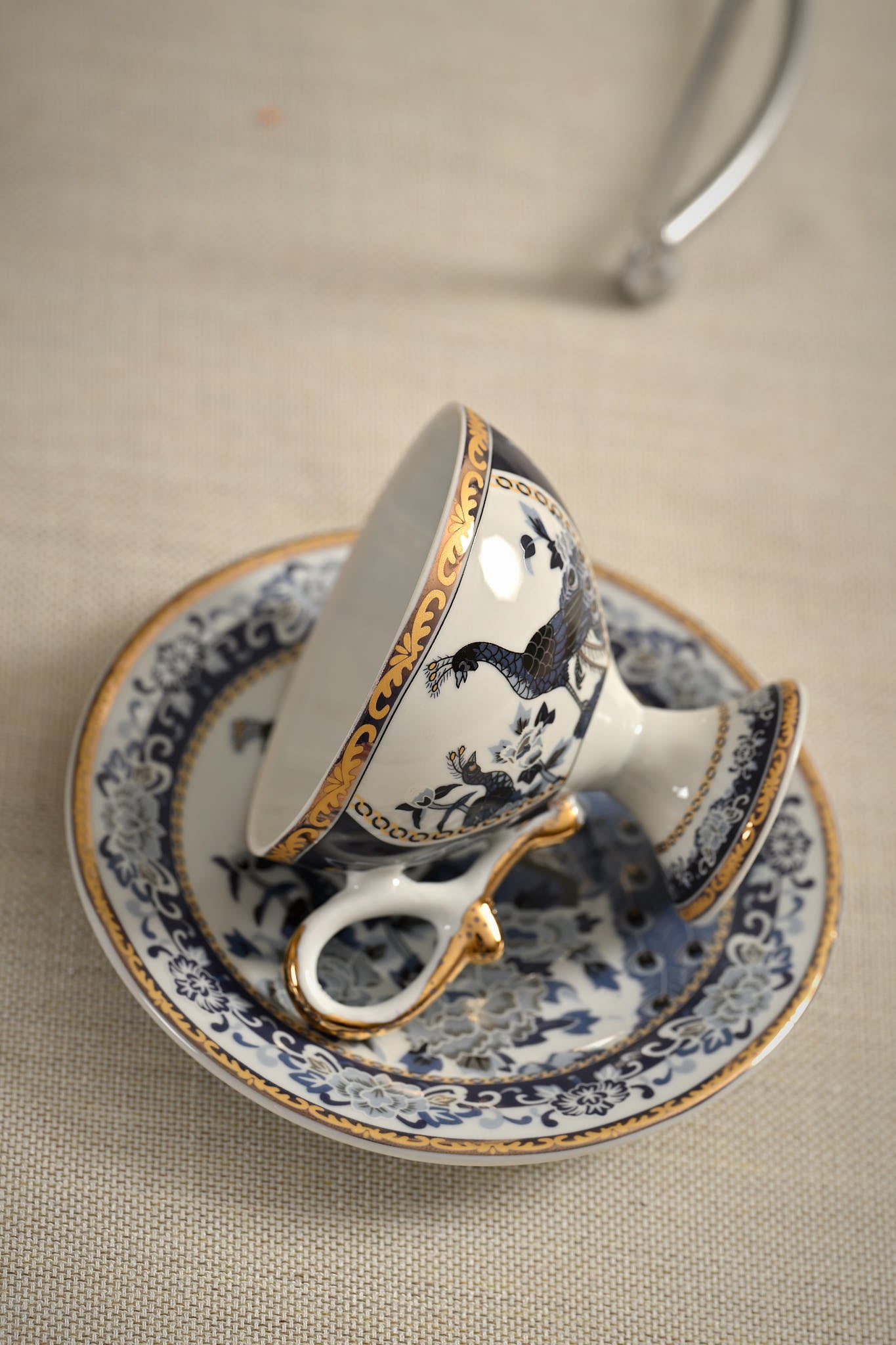 Turkish Coffee Cup Peacock 2 Person 4 Piece