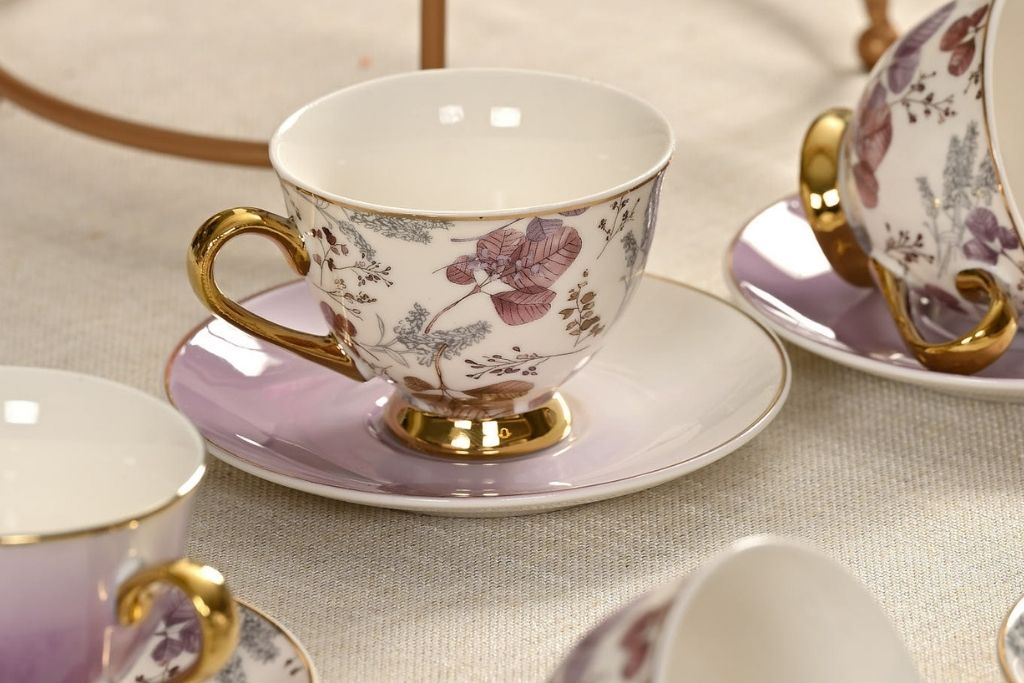 Turkish Coffee Cup Viola 6 Persons 12 Pieces