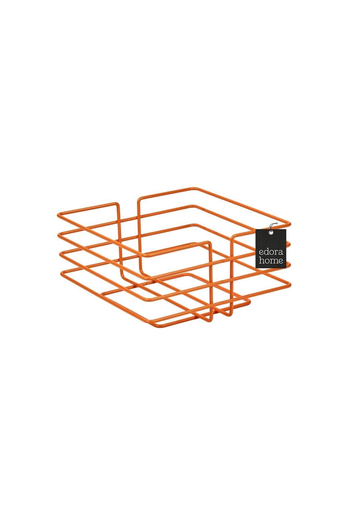 Orange Pointed Square Basket Storage Basket Multi-Purpose Organizer Stainless Metal