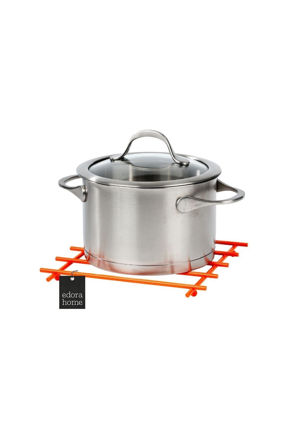Orange Non-Flammable Trivet Pot Holder Countertop Mat Stainless Metal