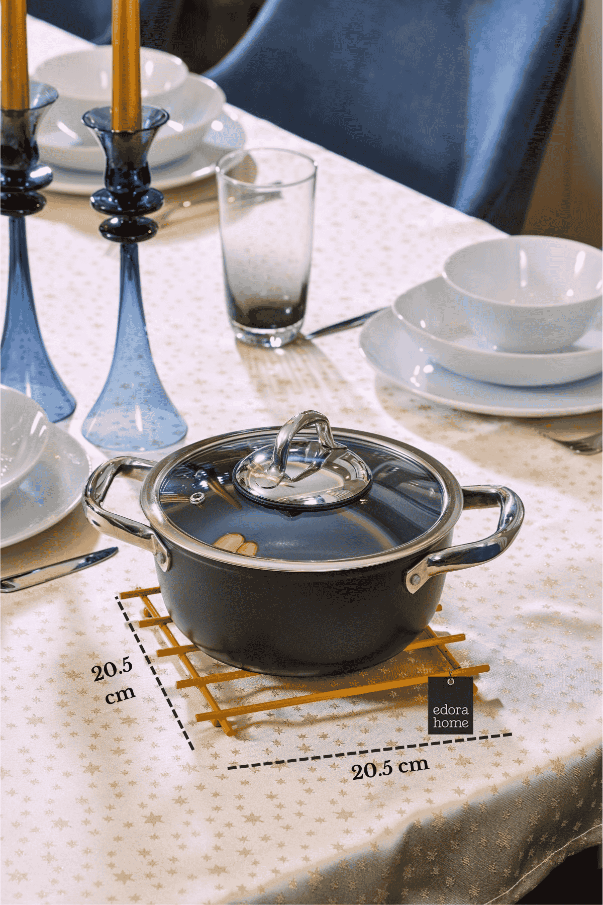 Orange Non-Flammable Trivet Pot Holder Countertop Mat Stainless Metal
