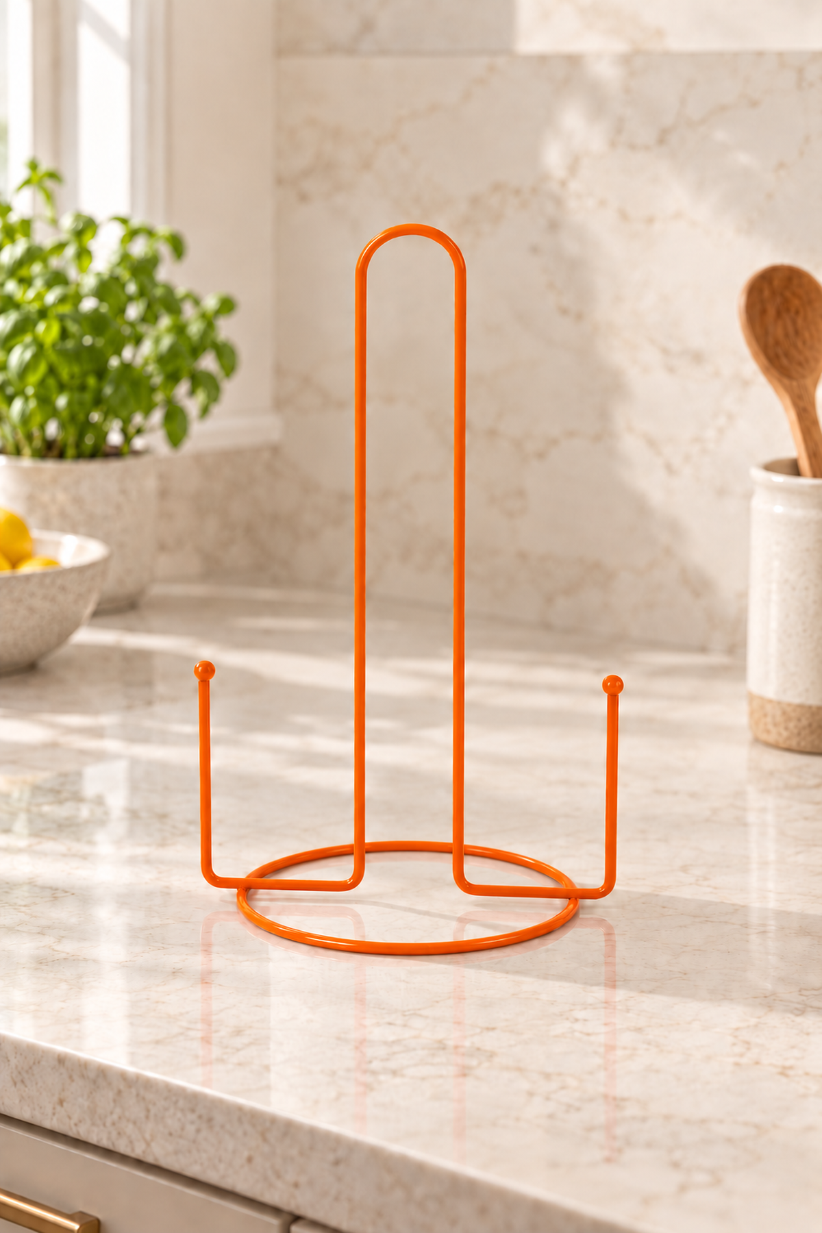 Orange Beaded Paper Towel Holder Roll Towel Holder Napkin Holder Kitchen Bathroom Stainless Metal