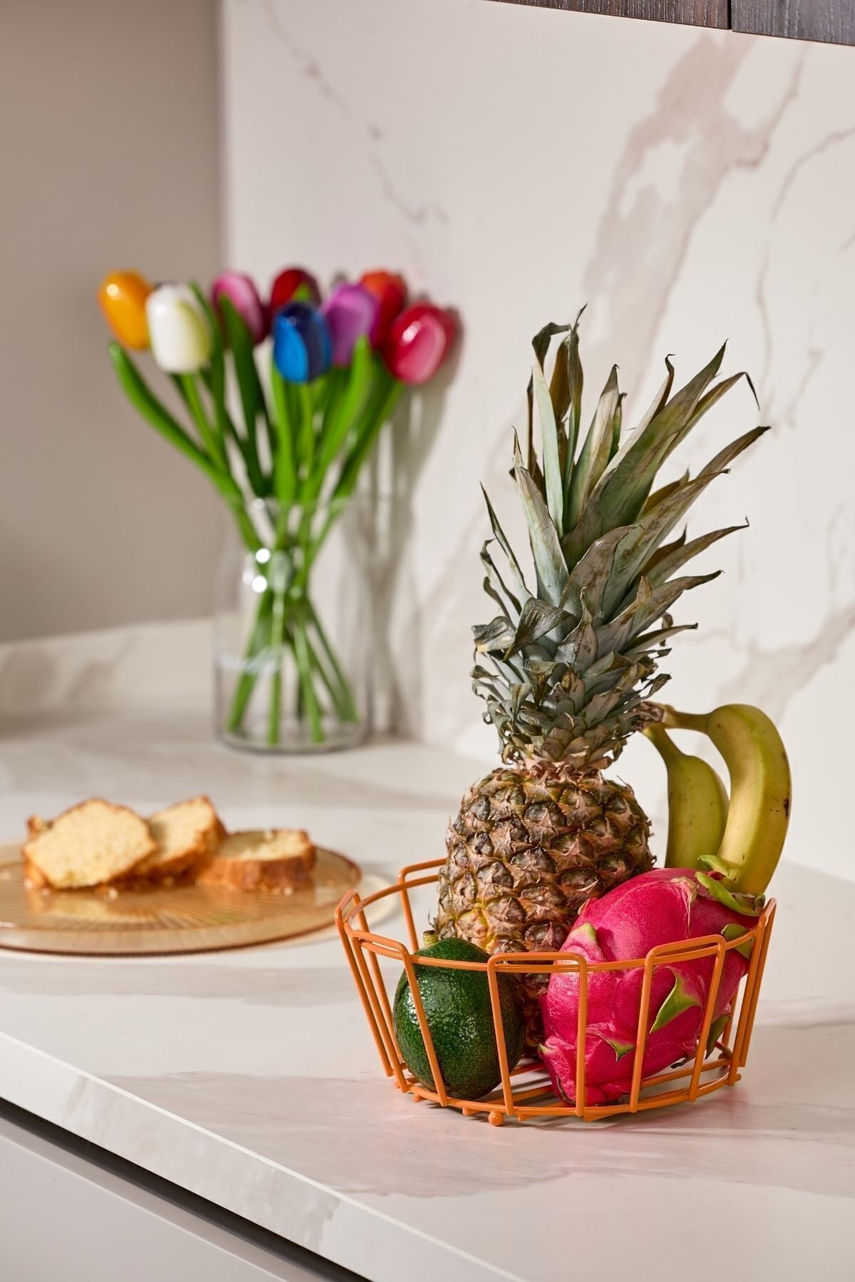 Turuncu Oval Çok Amaçlı Meyve Ve Sebze Sepeti, Mutfak Organizer, Renkli, Çeyiz - Metal Paslanmaz