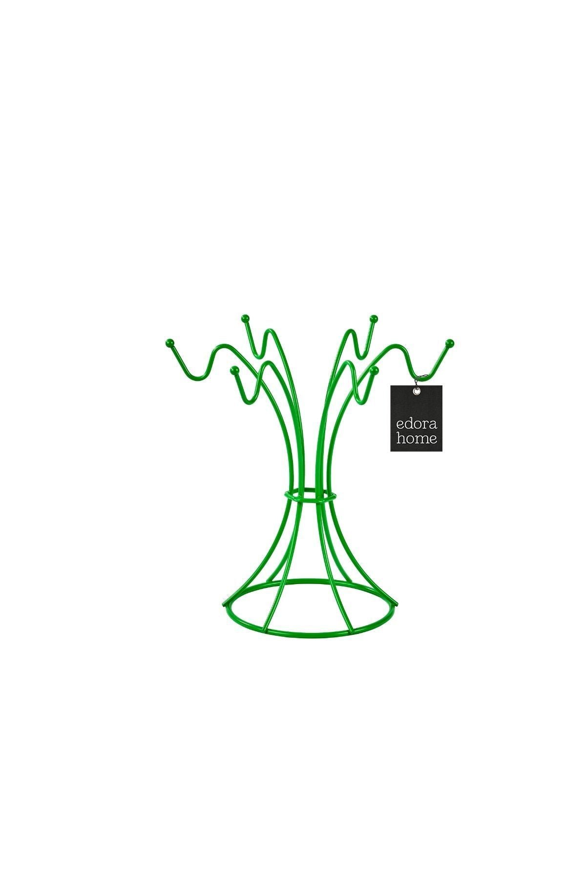 Green 6 Hooks Cup Rack Mug Cup Organizer Stainless Metal