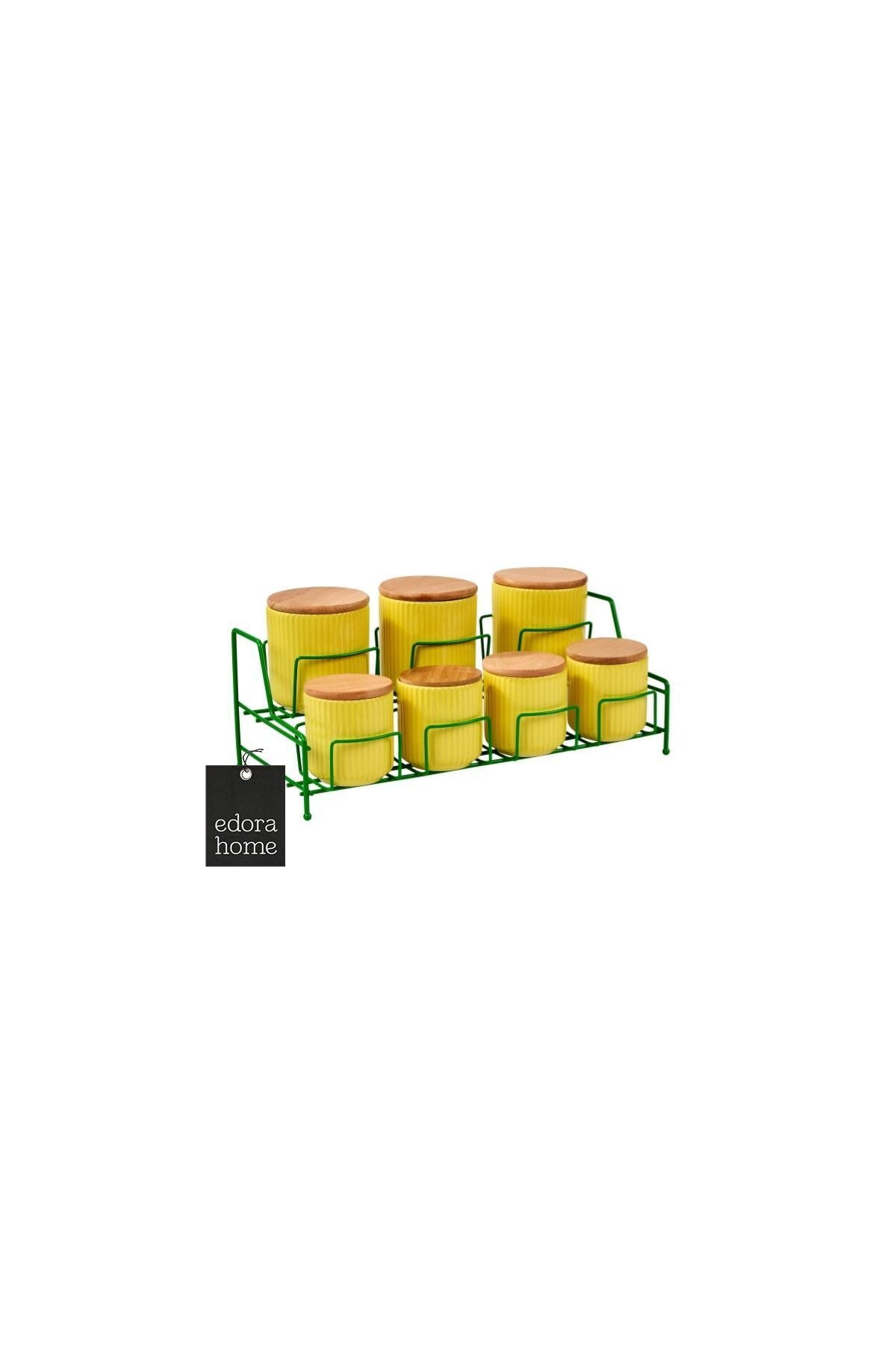 Green 7-Compartment Lidded Countertop Kitchen Organizer Stainless Metal