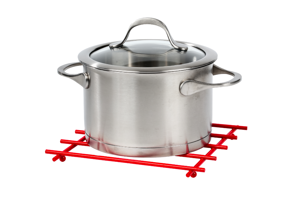 4-Piece New Year's Red Bread Basket Bread Serving Basket Macrame Multi-purpose Stainless Metal