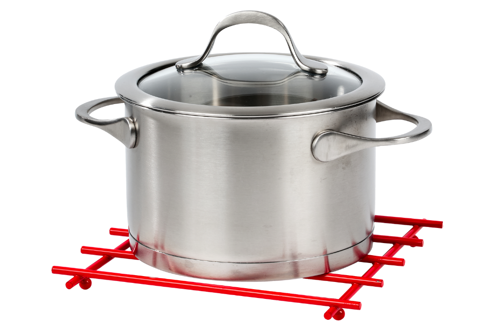 Christmas Red Heat-Resistant Trivet Pot Holder Countertop Mat Stainless Metal