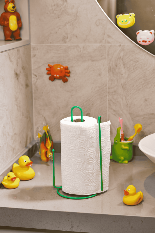 Yılbaşı Yeşil Kağıt Ayraçlı Kağıt Rulo Havluluk 25 Cm Peçetelik , Modern Ergonomik Tasarım - Metal Paslanmaz