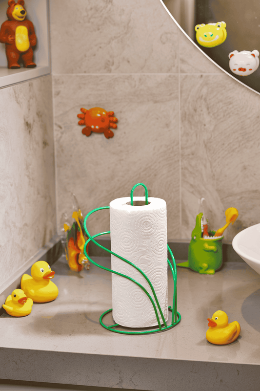 Yılbaşı Yeşil Kuğu Kağıt Rulo Havluluk, Peçetelik Mutfak Banyo Çocuk Yatak Odası Aksesuar - Metal Paslanmaz