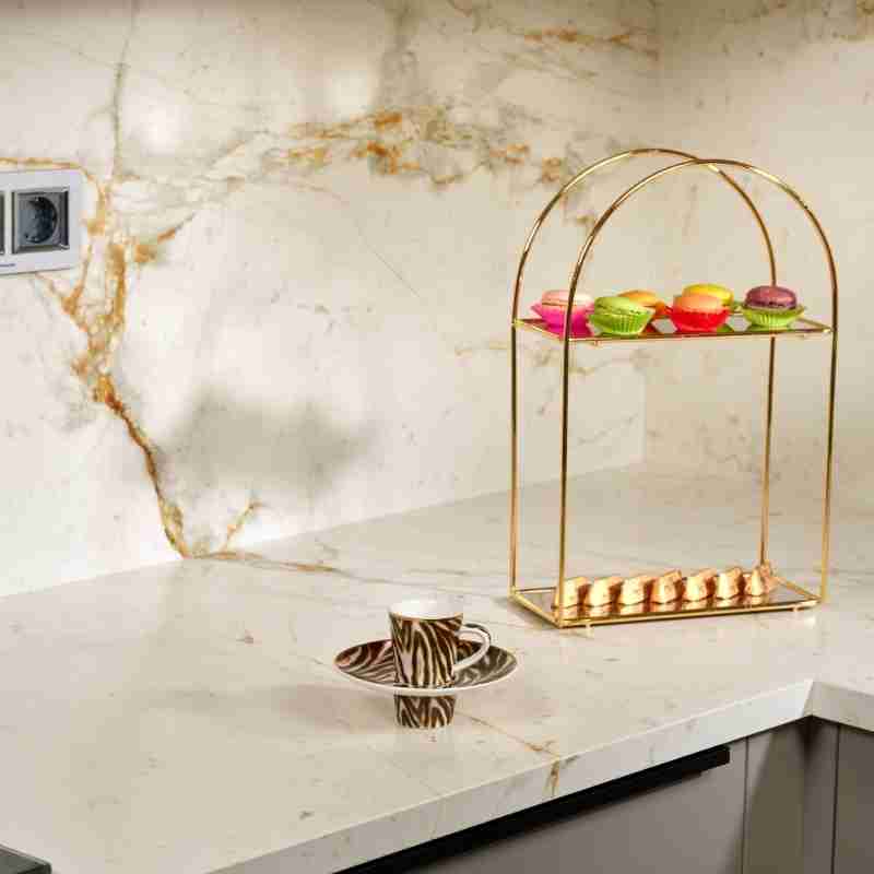 Türk Kahve Fincanı İçe Geçmeli Leopar Desenli 2 Kişilik 4 Parça