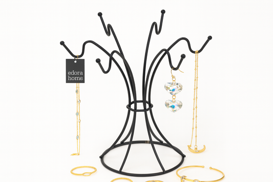 Matte Black Jewelry Stand, Jewelry Holder, Bracelet, Bracelet, Necklace Set, Rosary Holder Organizer Gift-Metal Stainless