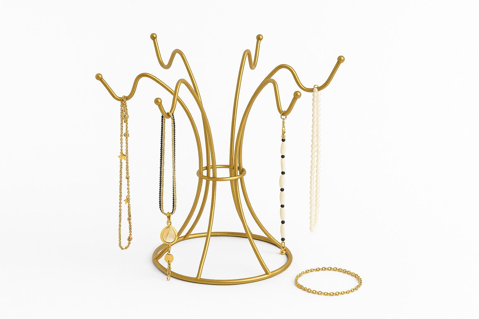 Gold Jewelry Stand, Jewelry Stand, Bracelet, Bracelet, Necklace Set, Rosary Holder Organizer Gift-Metal Stainless