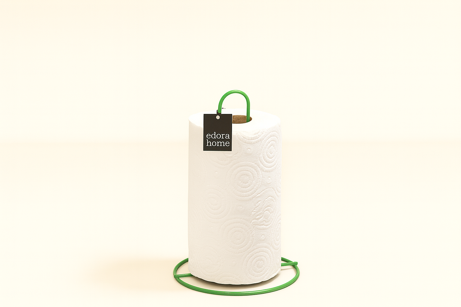 Green Upright Paper Towel Holder Standard And Oversized Roll Compatible Napkin Holder Kitchen Bathroom - Metal Stainless