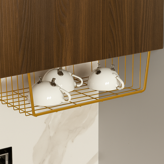 Altın Raf Altı Kanguru Sepet, Çok Amaçlı Düzenleyici Organizer , Bardak Rafı