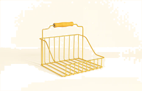 Altın Ahşap Kulplu Retro Sepet, Şık Çok Amaçlı Düzenleyici Organizer