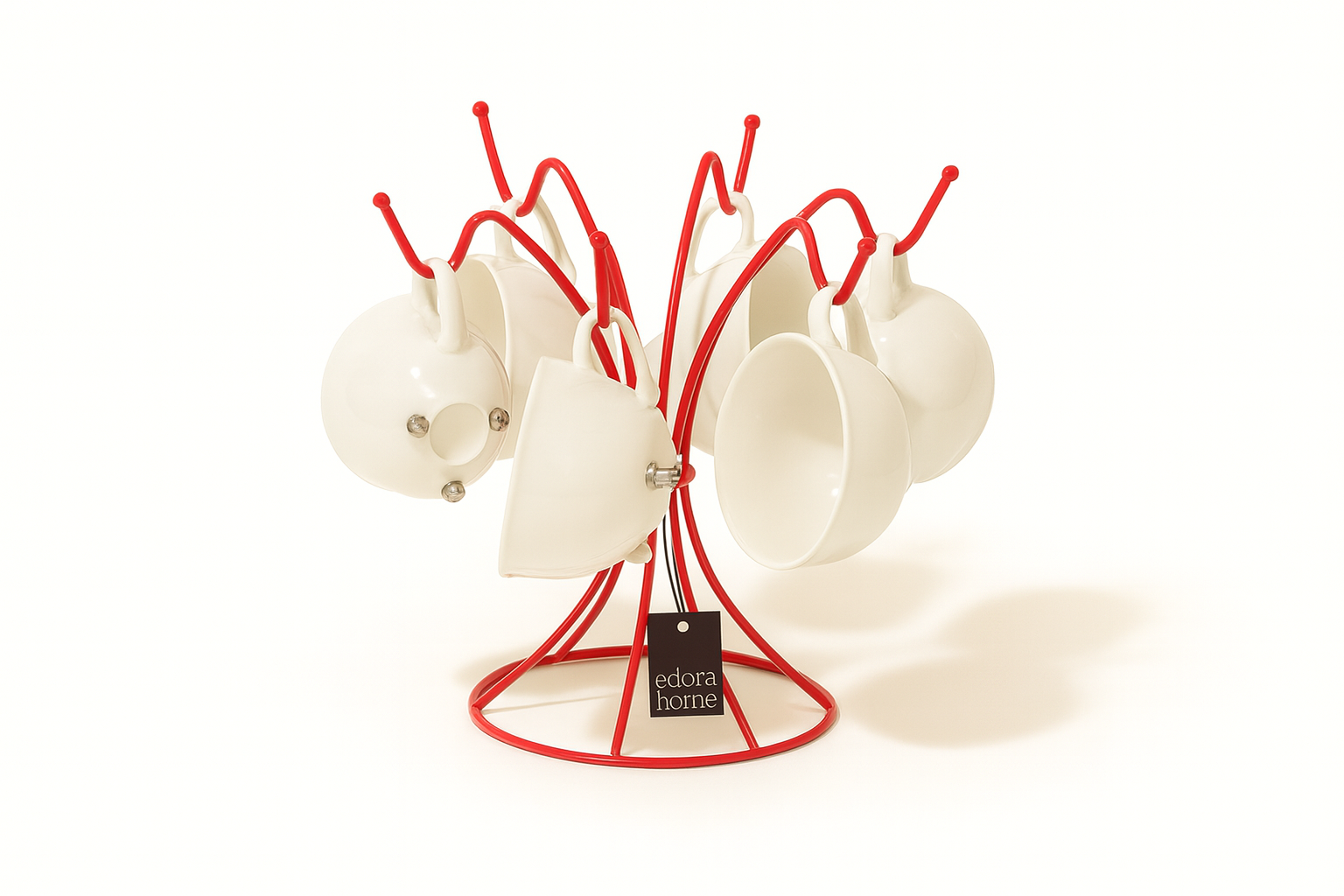 Kırmızı 6 Kancalı Bardak Askılık