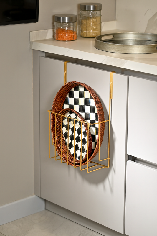 Altın Dolap Kapağı Düzenleyici ,Tepsilik ,Deterjanlık ,Organizer , Banyo & Mutfak -Metal Paslanmaz