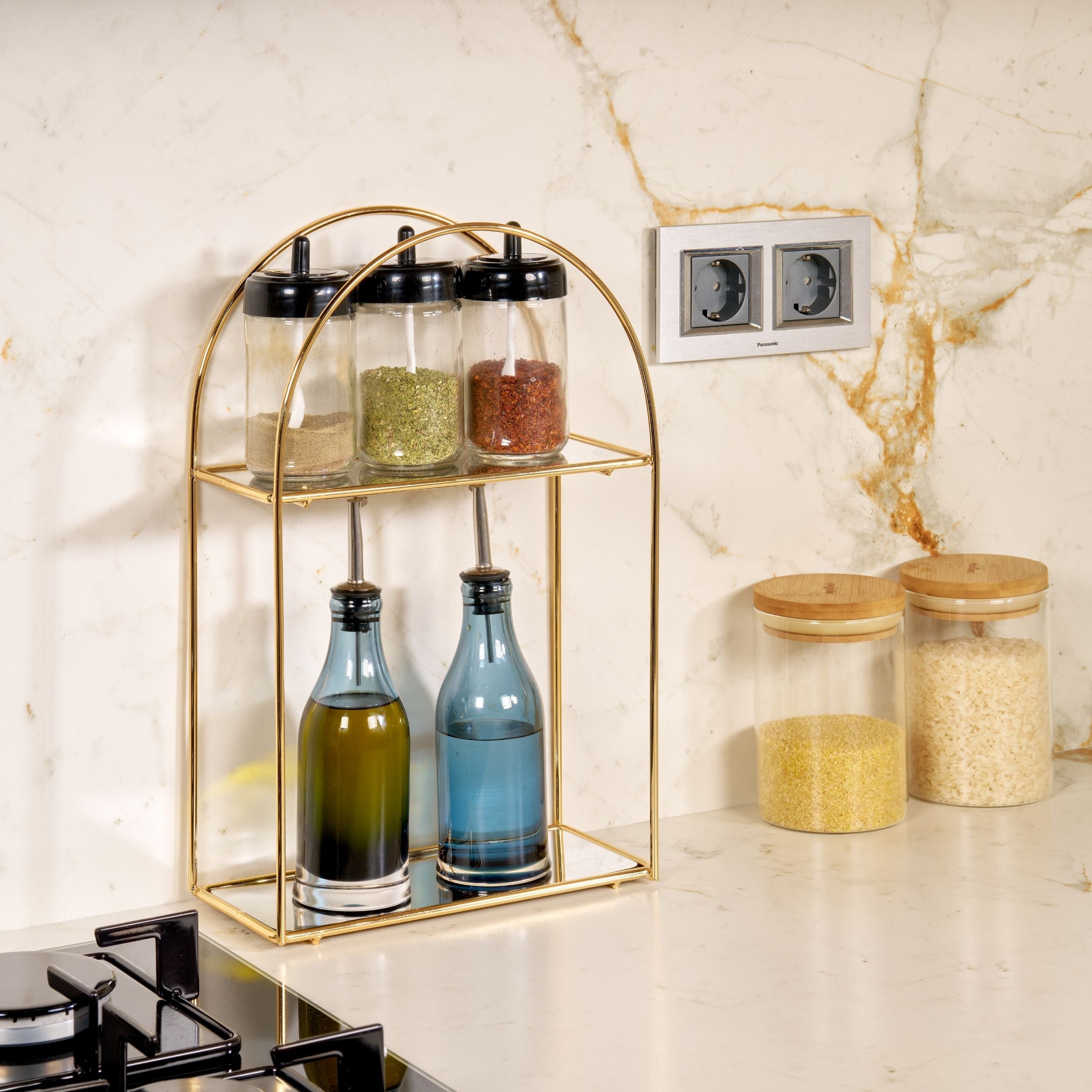 Altın Renk Metal İkramlık Sunum Standı 2 Katlı – Kahve Yanı Atıştırmalık, Servis Organizeri