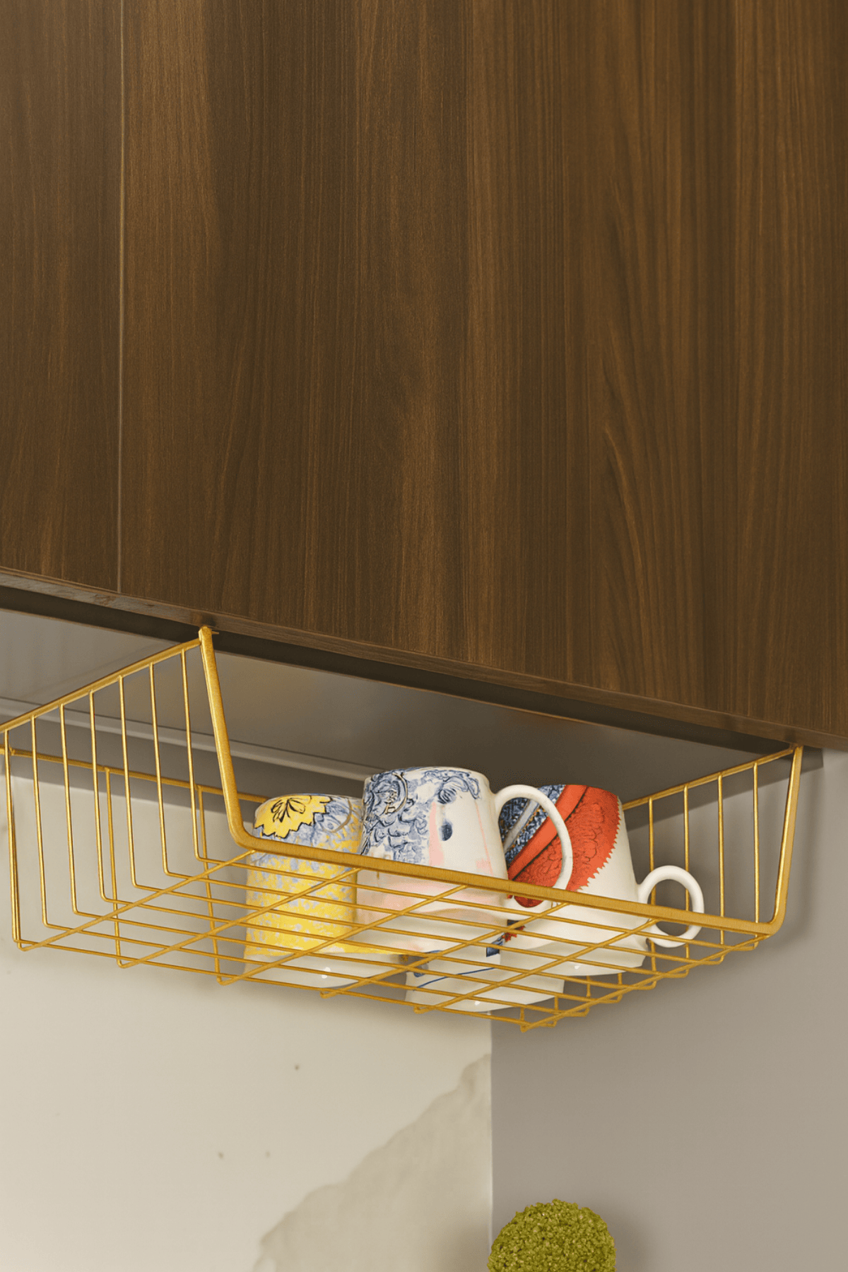 Altın Raf Altı Kanguru Sepet, Çok Amaçlı Düzenleyici Organizer , Bardak Rafı