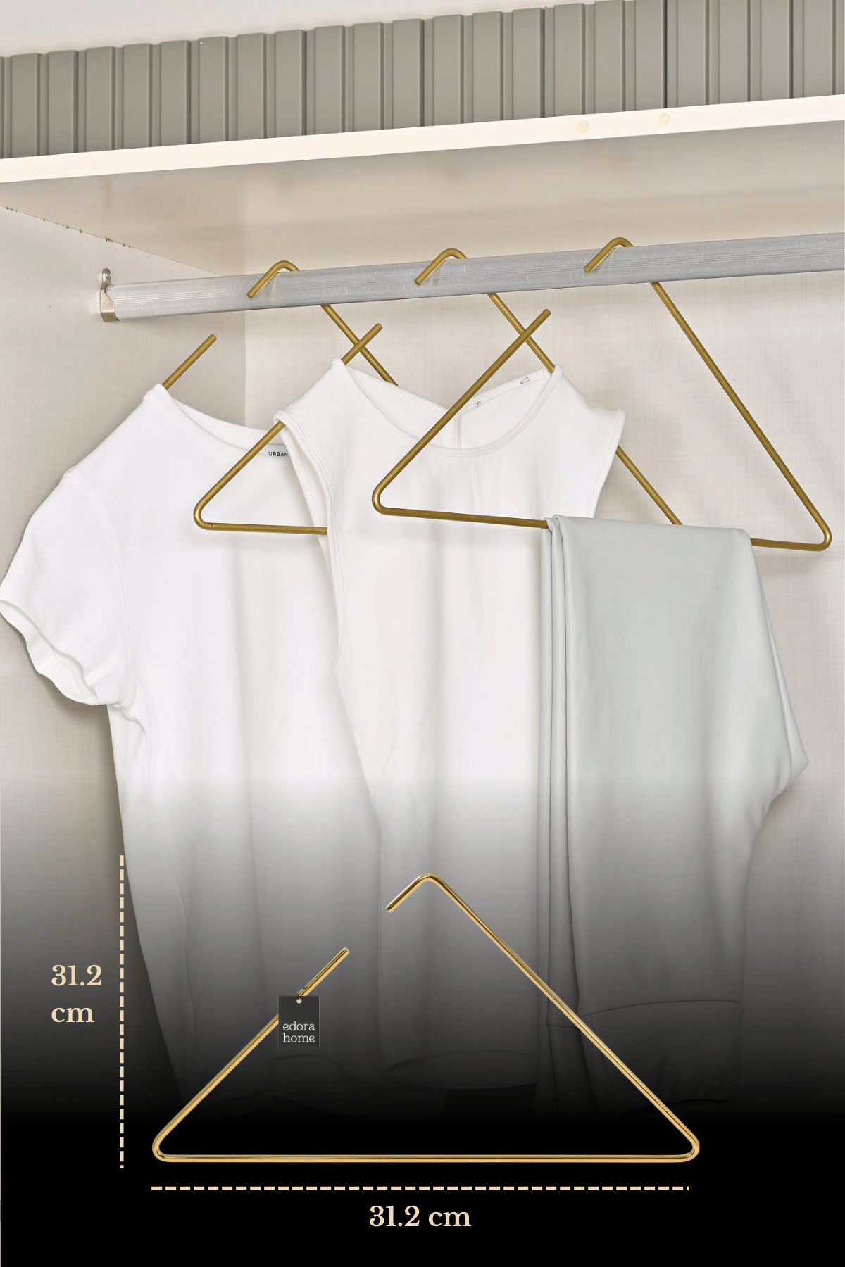 Bright Gold Triangle Clothes Hanger T-Shirt Shirt Swimsuit Rack Store Hanger Stainless Metal