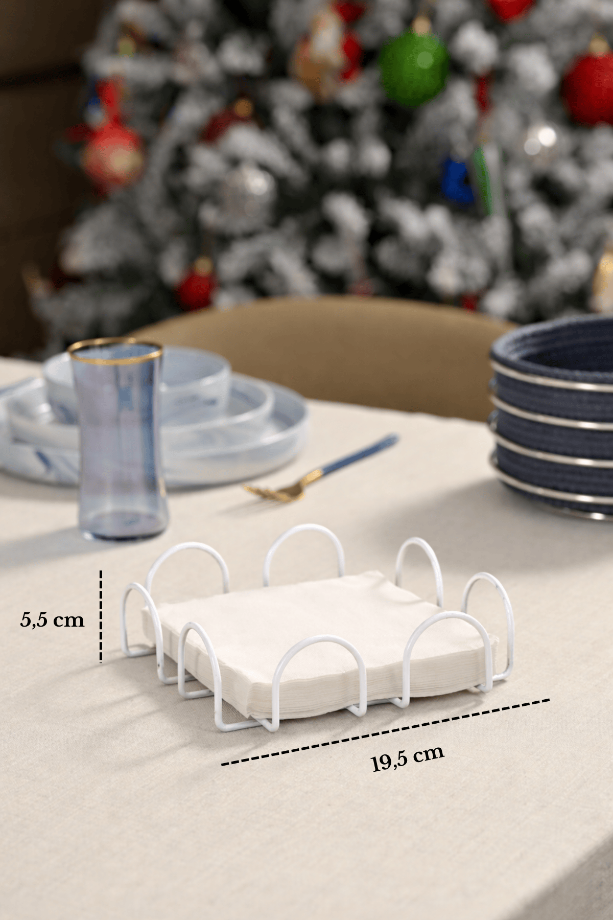 Bej 18 Cm Peçetelik Büyük Boy Peçete Standı Kafe Restoran Otel Paslanmaz Metal
