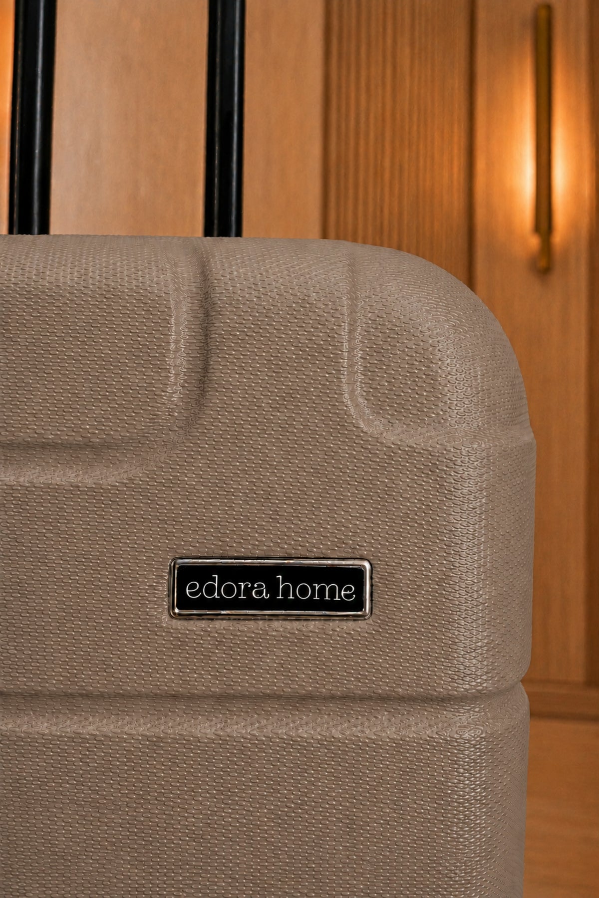 Edora Home Dayanıklı ABS 2'li Valiz Seti Gold Kabin (Küçük) ve Büyük Boy Bavul 360° Döner 8 Tekerlekli Hafif Garantili