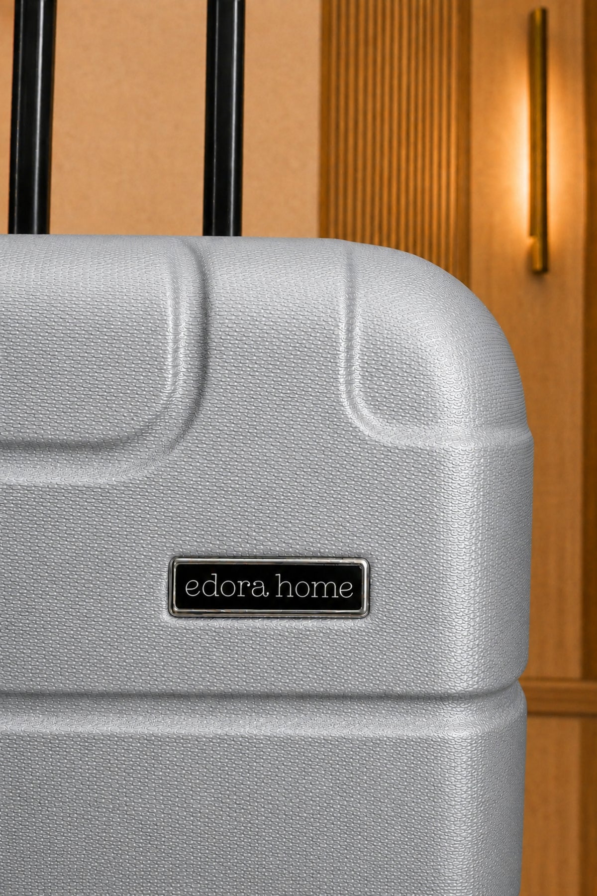 Edora Home Dayanıklı ABS 2'li Valiz Seti Gümüş Orta ve Büyük Boy Bavul 360° Döner 8 Tekerlekli Hafif Garantili