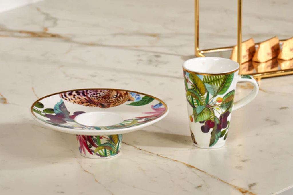 Türk Kahve Fincanı İçe Geçmeli Safari Bloom 2 Kişilik 4 Parça