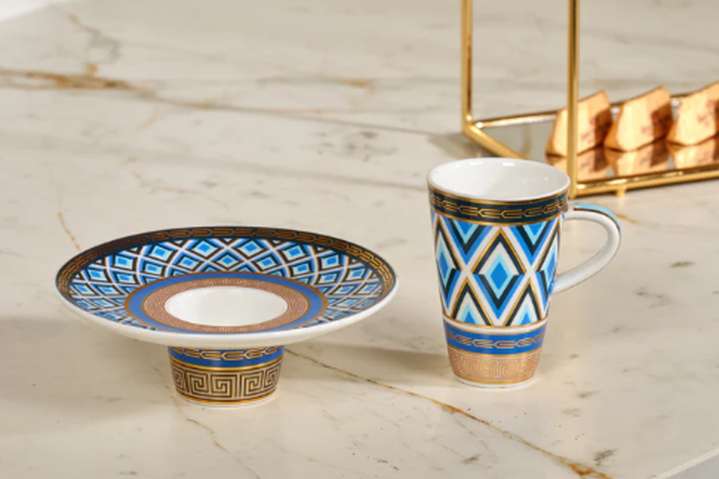 Edora Home Türk Kahve Fincanı İçe Geçmeli Mosaic Mask 2 Kişilik 4 Parça