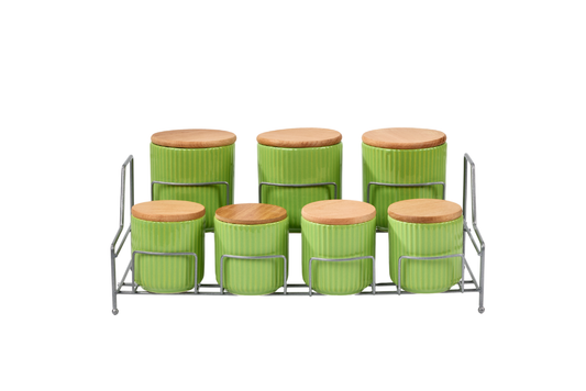 Gümüş 7 Bölmeli Çok Amaçlı Kapaklı Düzenleyici Tezgah Üstü, Mutfak Organizer - Metal Paslanmaz