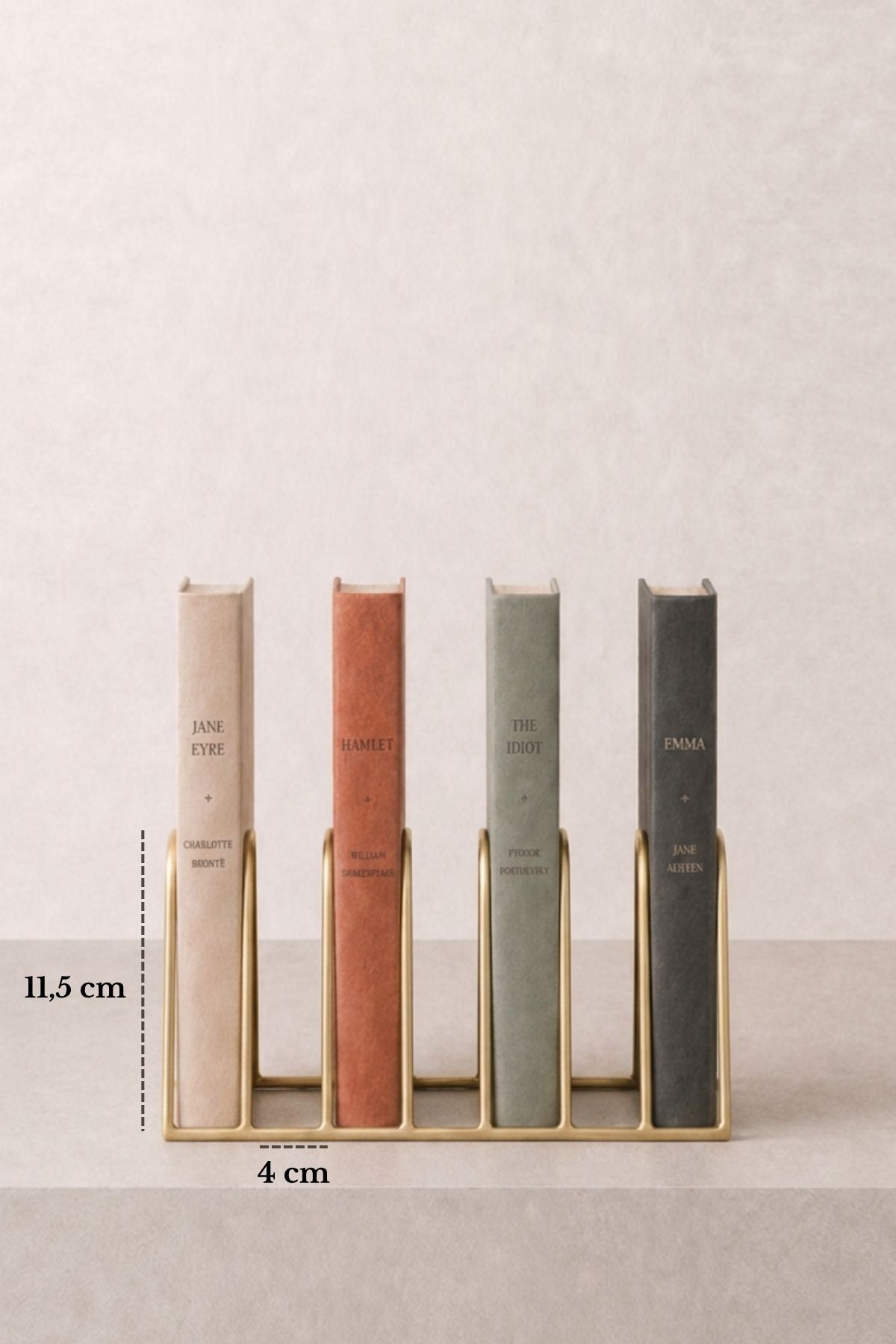 Mat Gold Metal 7 Bölmeli Modern Kitap Standı, Kitaplık - Masaüstü Kitap Düzenleyici