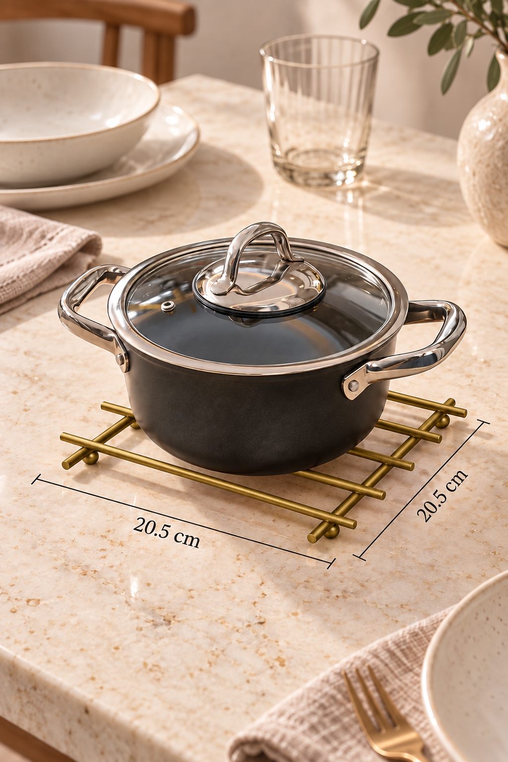 Mat Gold Fireproof Trivet Pot Holder Countertop Mat Stainless Metal