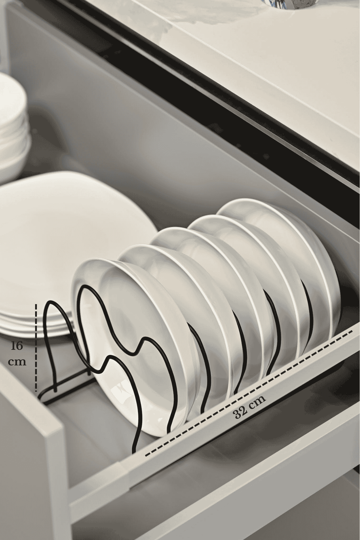 Matte Black 6-Compartment Pot and Pan Lid Organizer Drawer Insert Stainless Metal