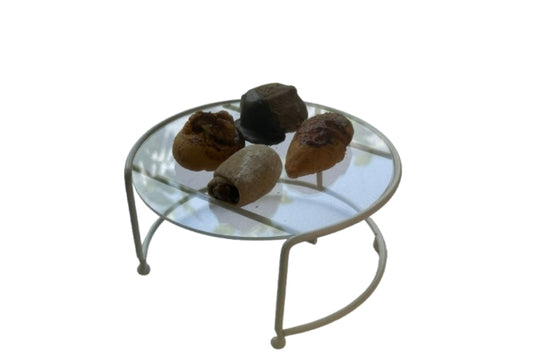 Paslanmaz çelik ve siyah pleksi birleşimli mat siyah 2’li küçük boy sunumluk.