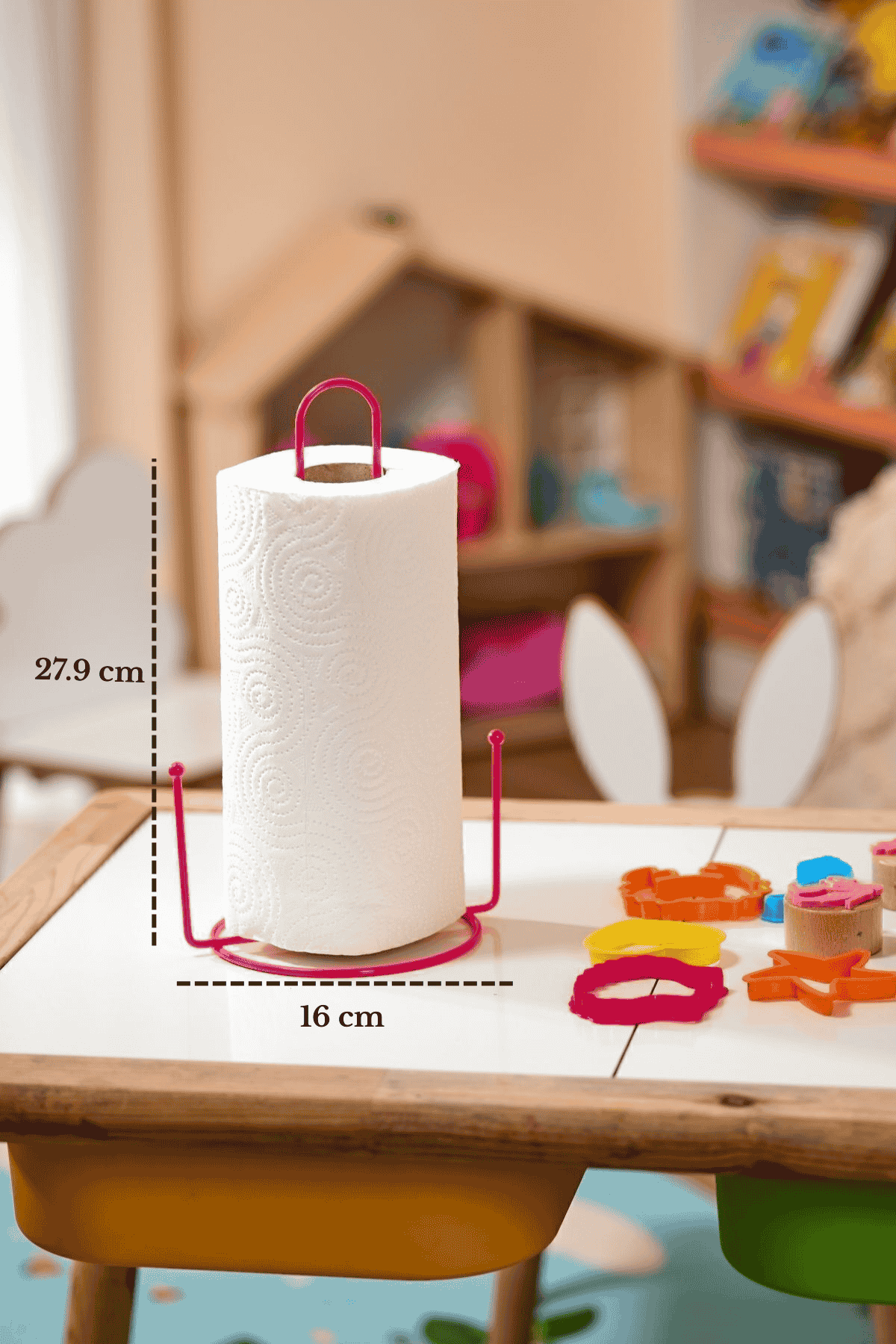 Pembe Misketli Kağıt Havluluk Rulo Havluluk Peçetelik Mutfak Banyo Paslanmaz Metal