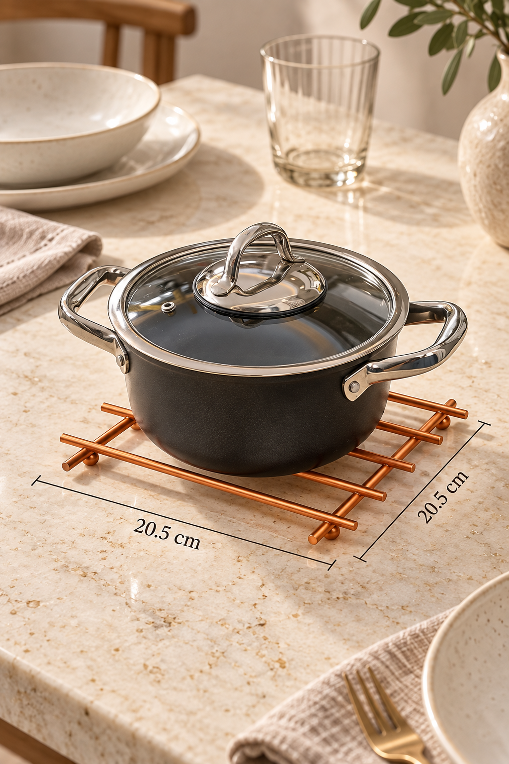 Rose Non-Flammable Trivet Pot Holder Countertop Mat Stainless Metal