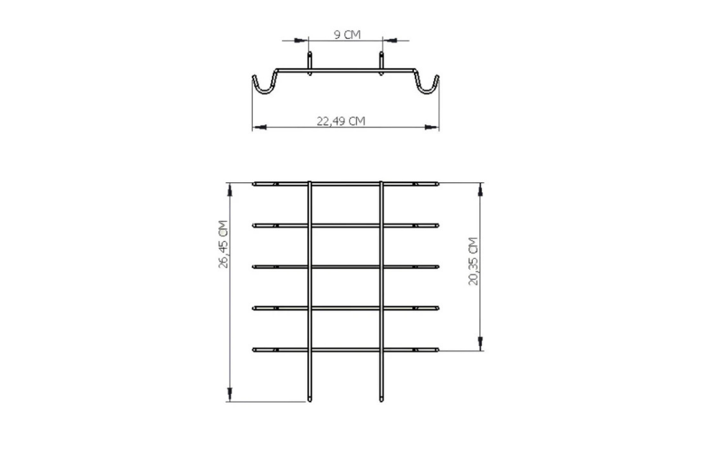 Silver 10'lu Dolap Ve Raf Altı Portatif Bardak Askılığı, Kupa, Fincan Düzenleyici - Metal Paslanmaz