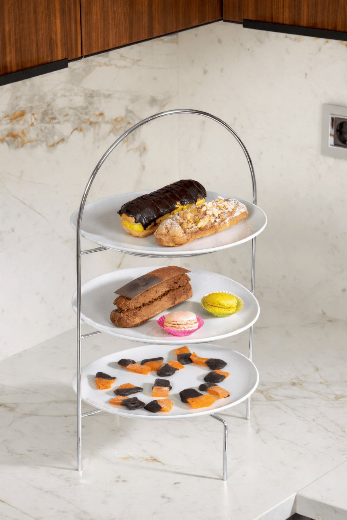 Silver 3 Katlı Şık Pasta-Kurabiye İkramlık & Sunum Standı, Hediyelik Dekoratif Servis