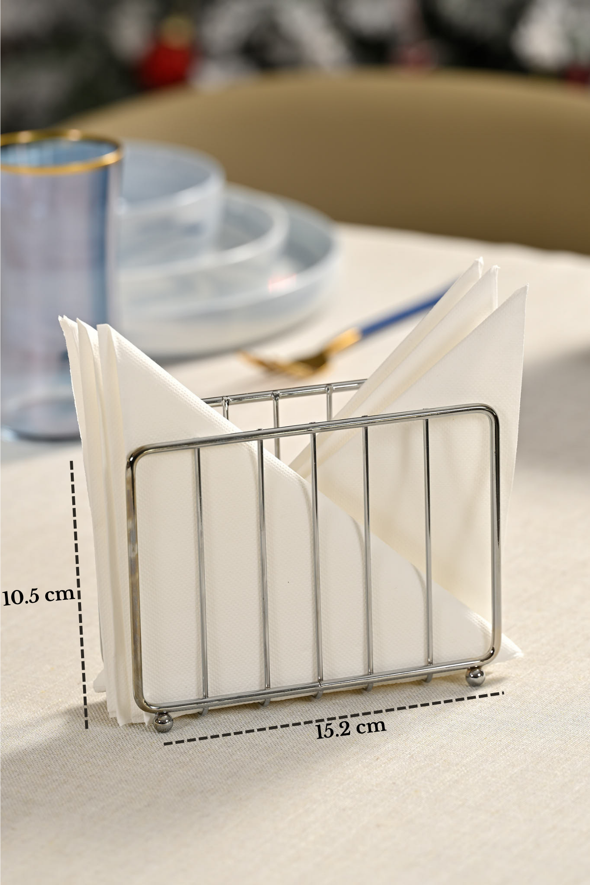 Bright Silver Cage Napkin Holder Napkin Stand Cafe Restaurant Hotel Decorative Stainless Metal