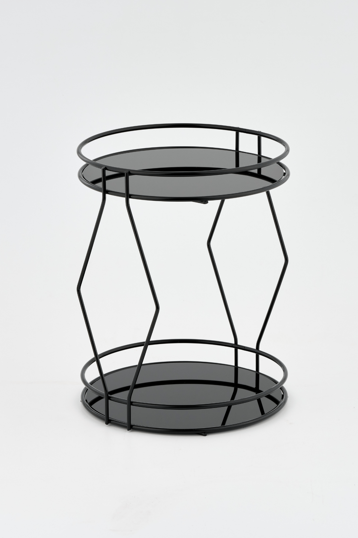 Siyah İki Katlı Parfüm, Takı ve Kozmetik Düzenleyici Şık Banyo Organizeri, Pleksili