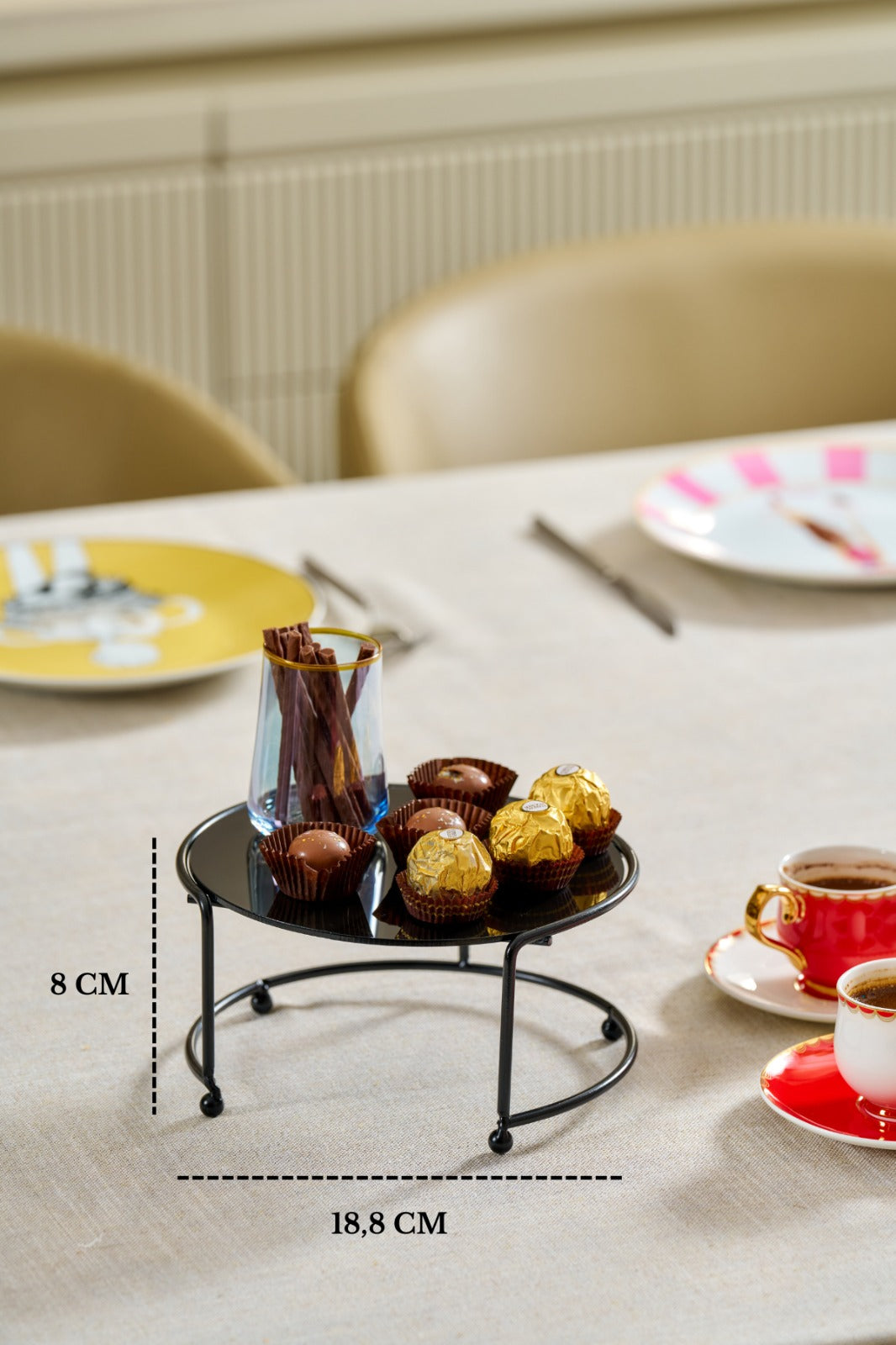 Small Black Metal Serving Tray Treat Platter Black Plexi