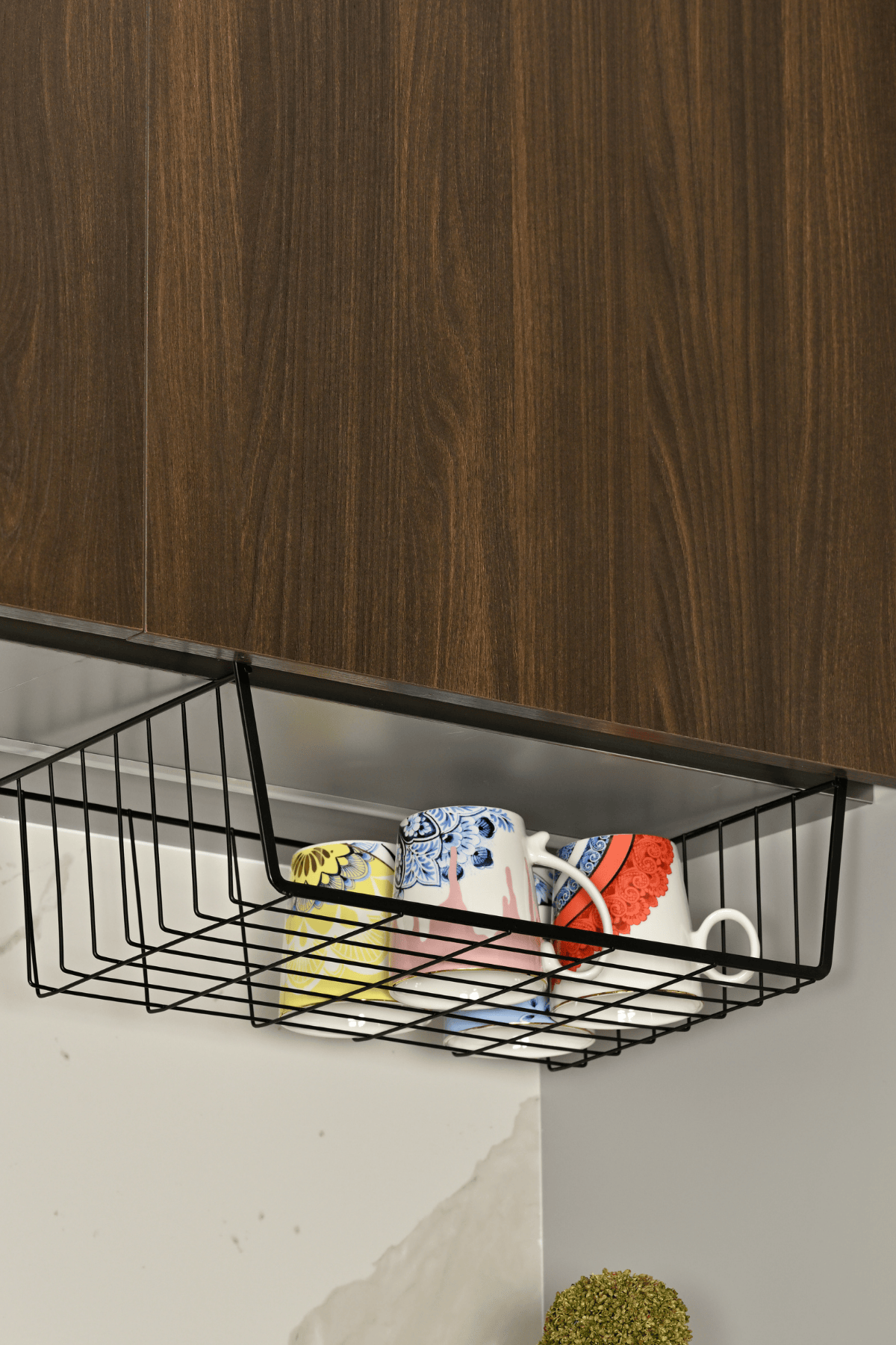 Siyah Raf Altı Kanguru Sepet, Çok Amaçlı Düzenleyici Organizer , Bardak Rafı