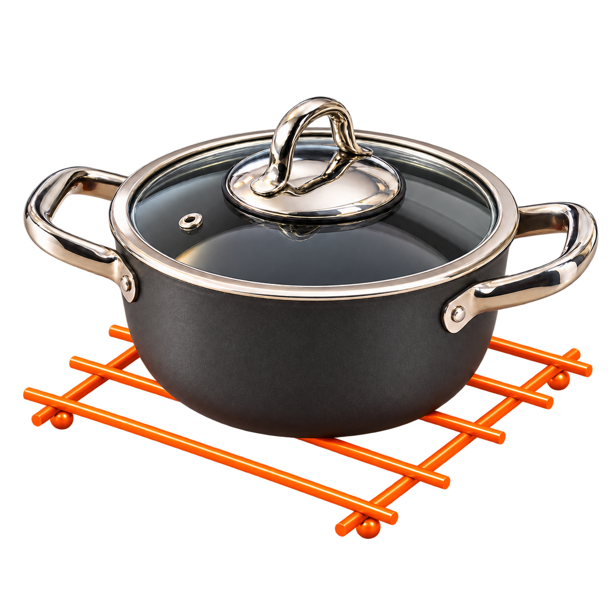 Orange Non-Flammable Trivet Pot Holder Countertop Mat Stainless Metal