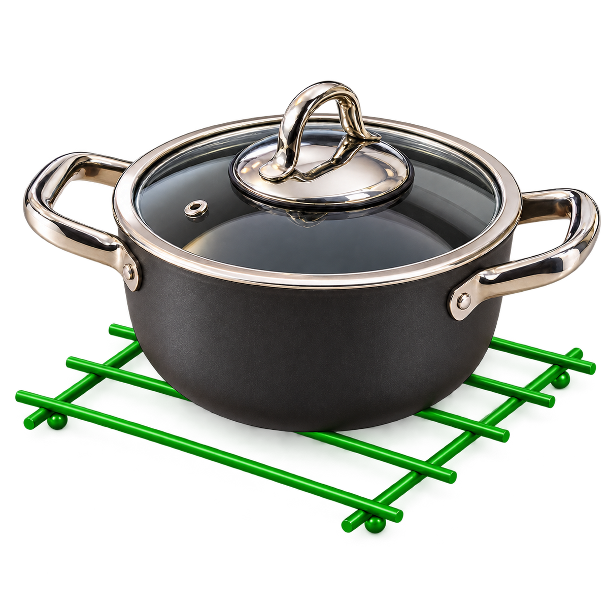 Green Non-Flammable Trivet Pot Holder Countertop Mat Stainless Metal
